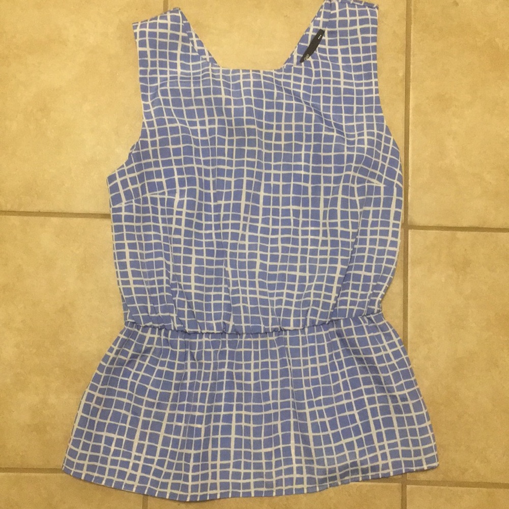 GAP Geo Print Cross Back Peplum Shell